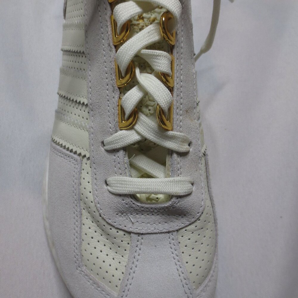 ADIDAS womens RETROPY E5 sneaker SHOE gray CREAM gold BOOST MIDSOLE retro 9.5 - Picture 3 of 13